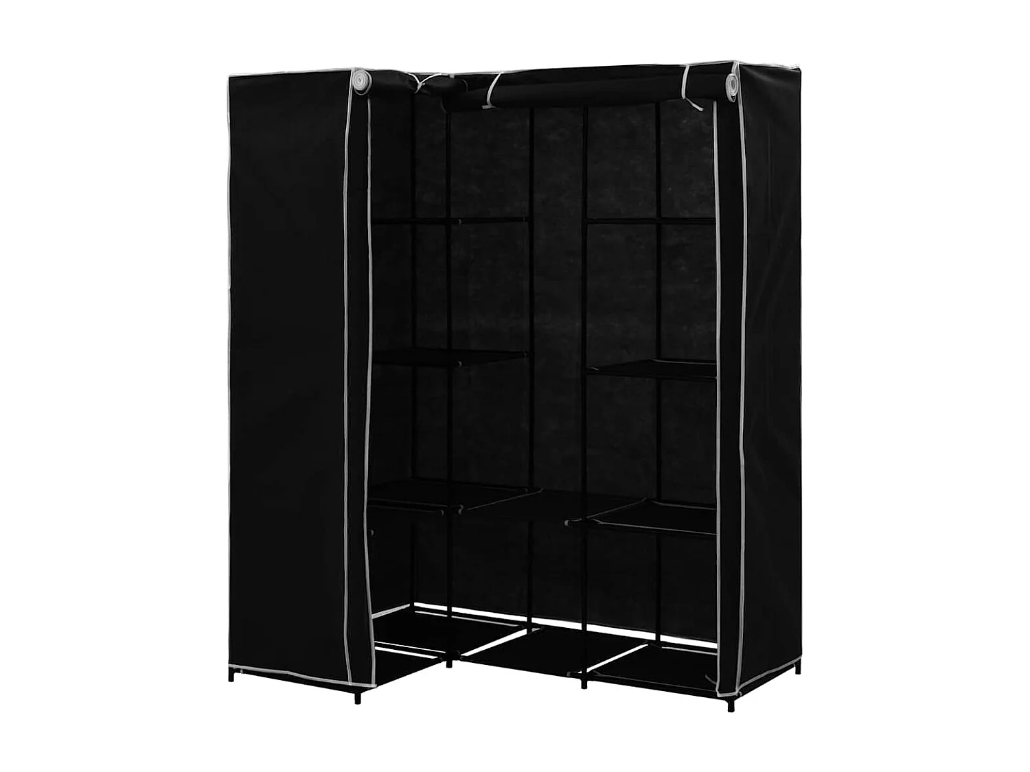 Roupeiro de canto 130x87x169 cm preto