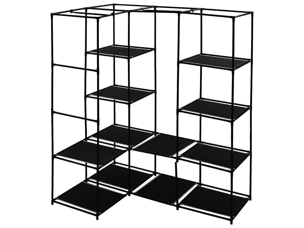 Eckkleiderschrank Schwarz 130 x 87 x 169 cm