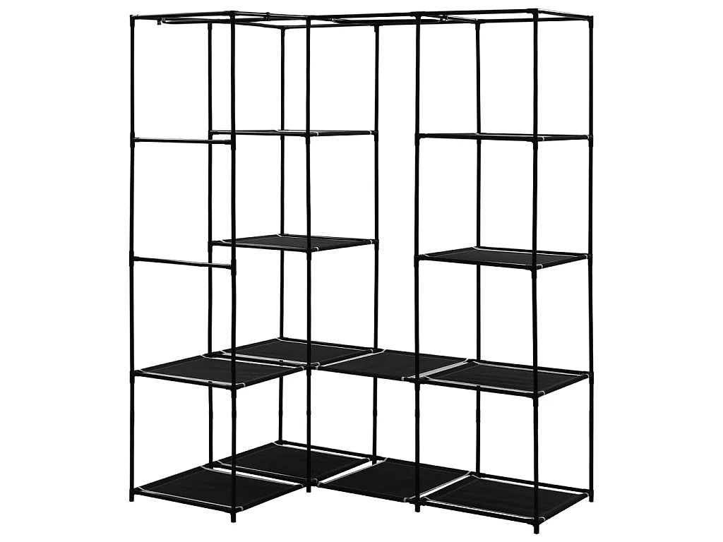 Eckkleiderschrank Schwarz 130 x 87 x 169 cm