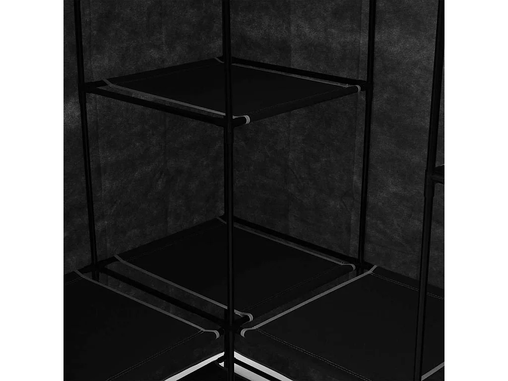 Eckkleiderschrank Schwarz 130 x 87 x 169 cm