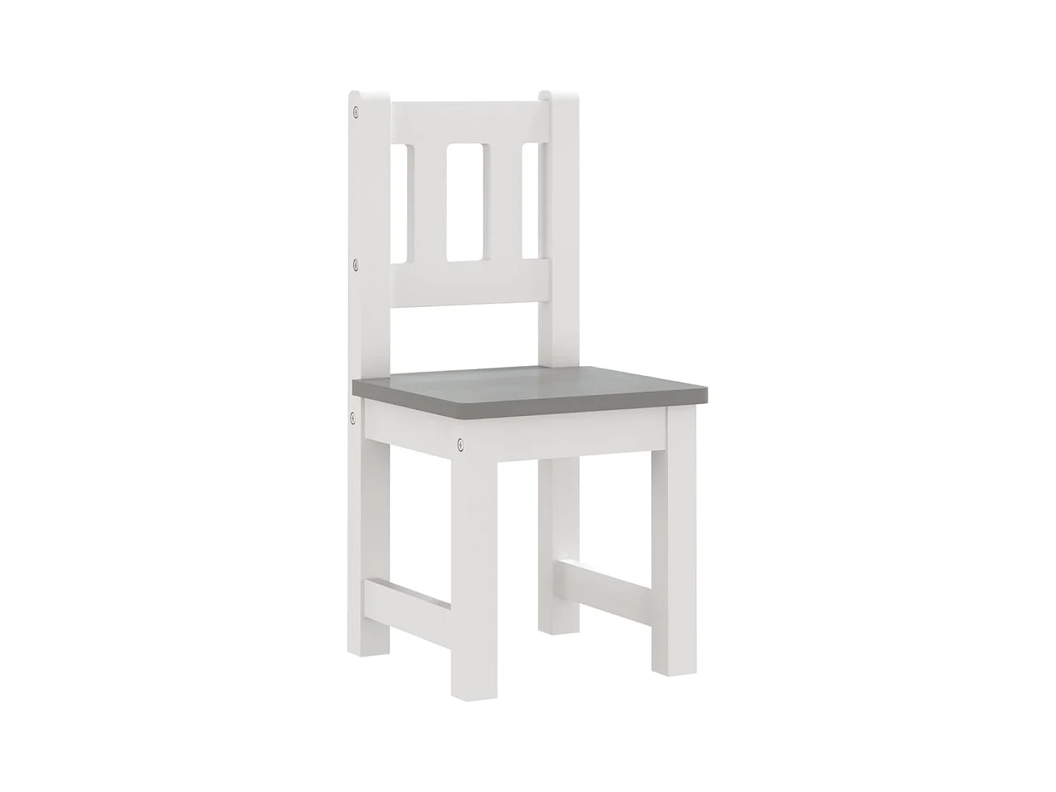 Ensemble de table et chaises enfants 3 pcs Blanc et gris MDF