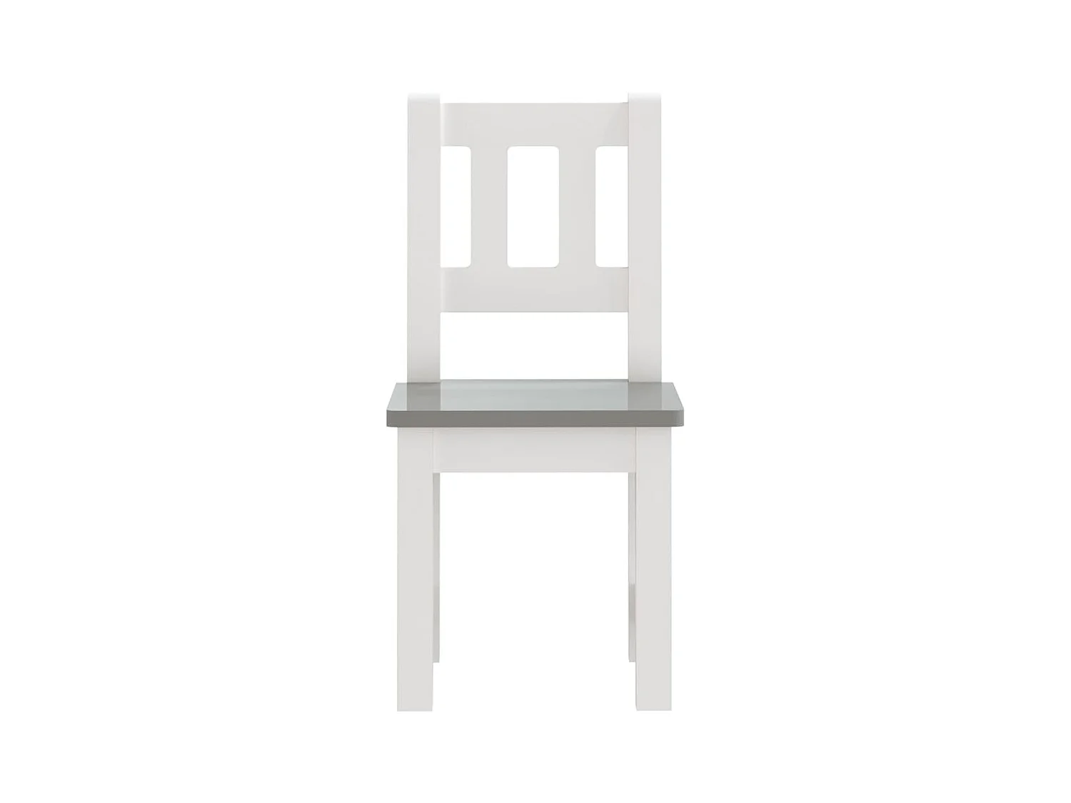 Ensemble de table et chaises enfants 3 pcs Blanc et gris MDF