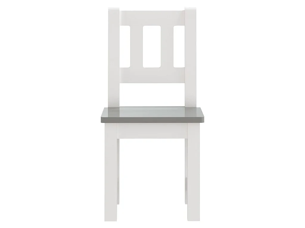 Ensemble de table et chaises enfants 3 pcs Blanc et gris MDF