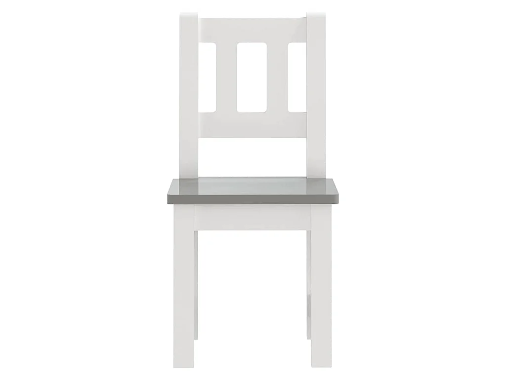 Ensemble de table et chaises enfants 3 pcs Blanc et gris MDF
