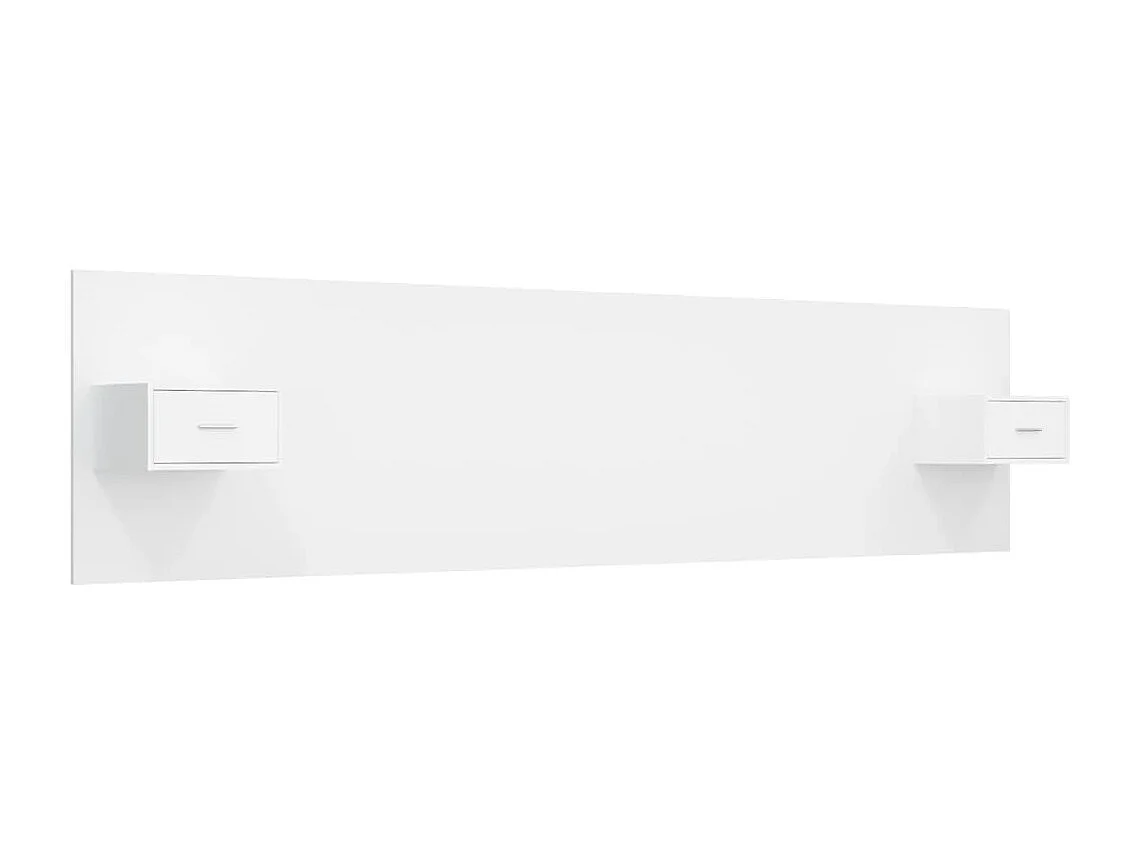 Tête de lit avec armoires Blanc Bois d’ingénierie