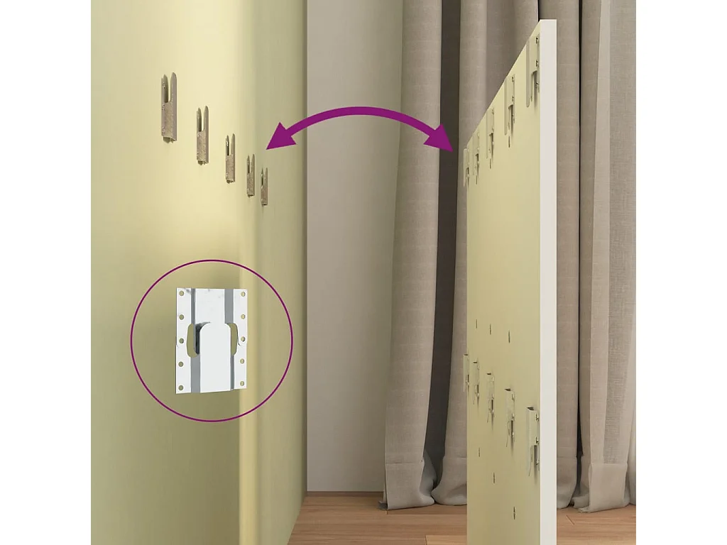 Tête de lit avec armoires Blanc Bois d'ingénierie