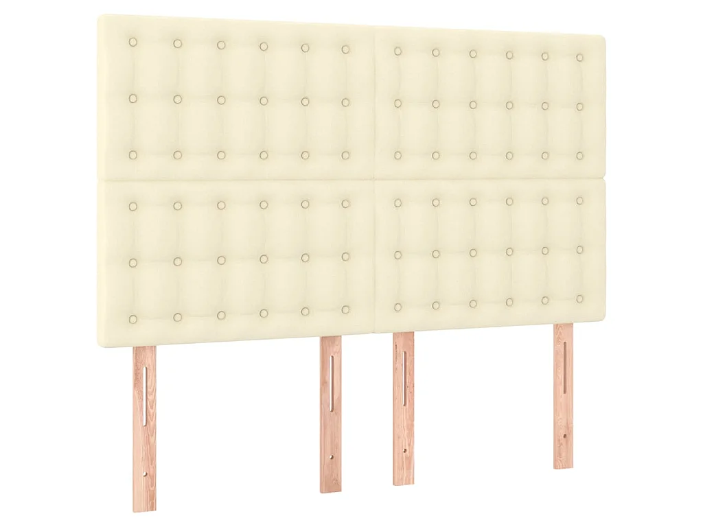 Hoofdbord LED 144x5x118/128 cm kunstleer crèmekleurig