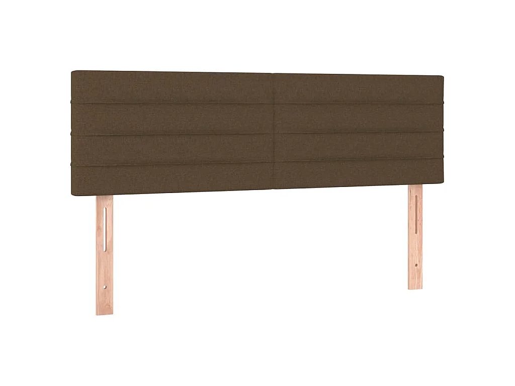 Hoofdbord LED 144x5x78/88 cm stof donkerbruin