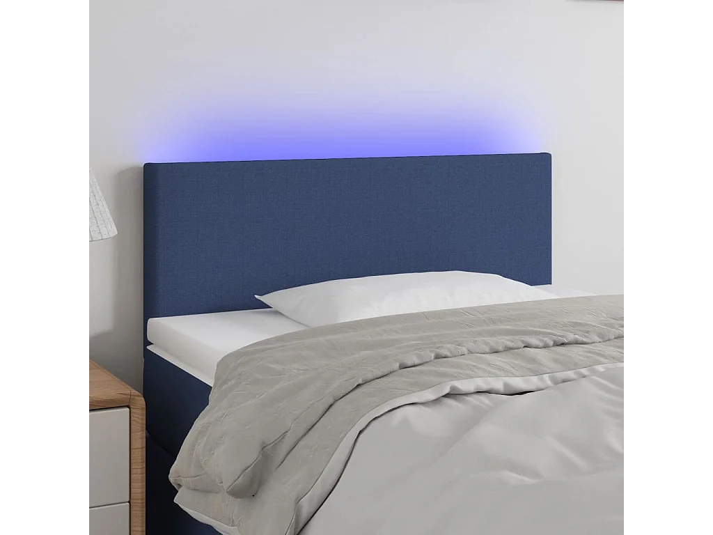 Testiera a LED Blu 100x5x78/88 cm in Tessuto