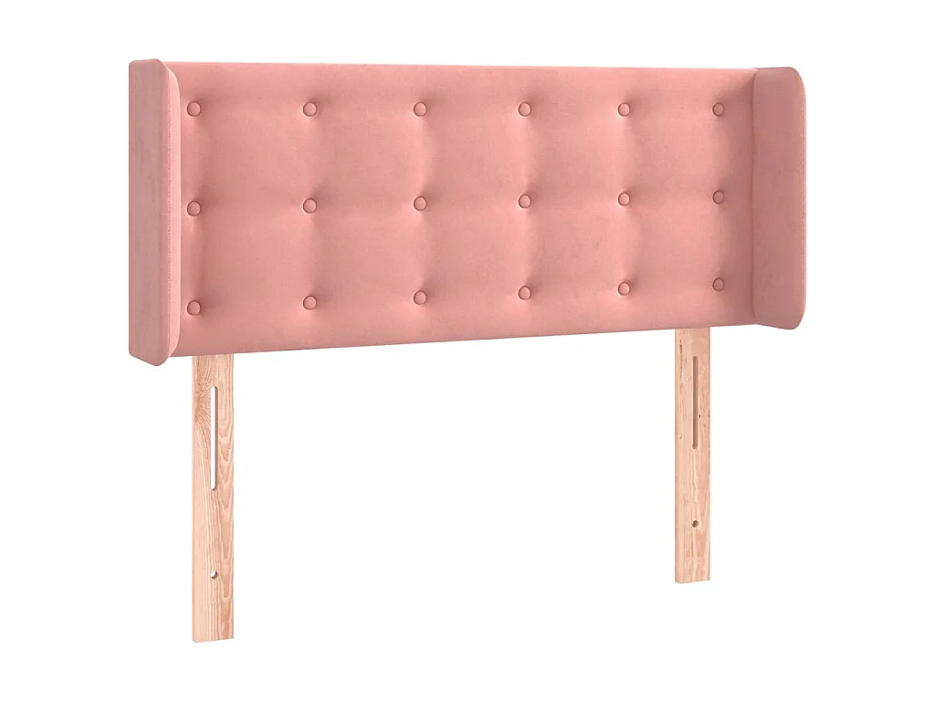 Hoofdbord met randen 103x16x78/88 cm fluweel roze