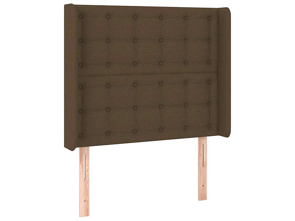 Hoofdbord met randen 93x16x118/128 cm stof donkerbruin