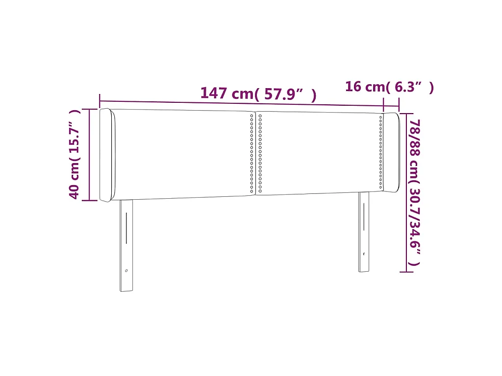 Hoofdbord LED 147x16x78/88 cm stof donkerbruin