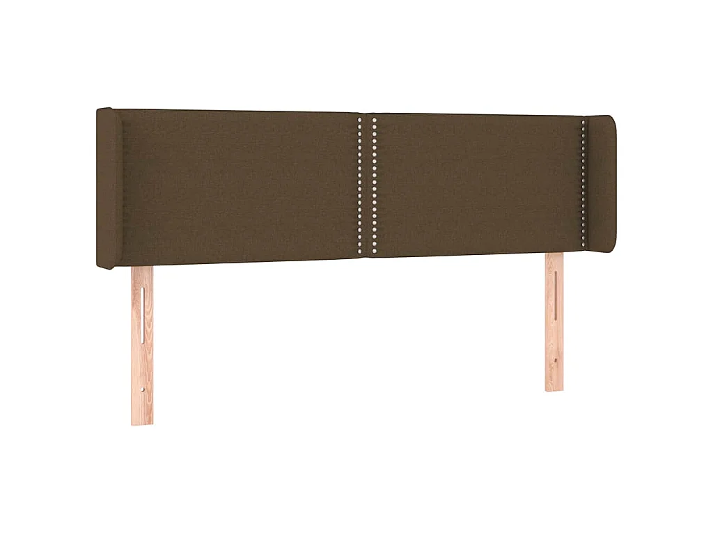 Tête de lit à LED Marron foncé 147x16x78/88 cm Tissu