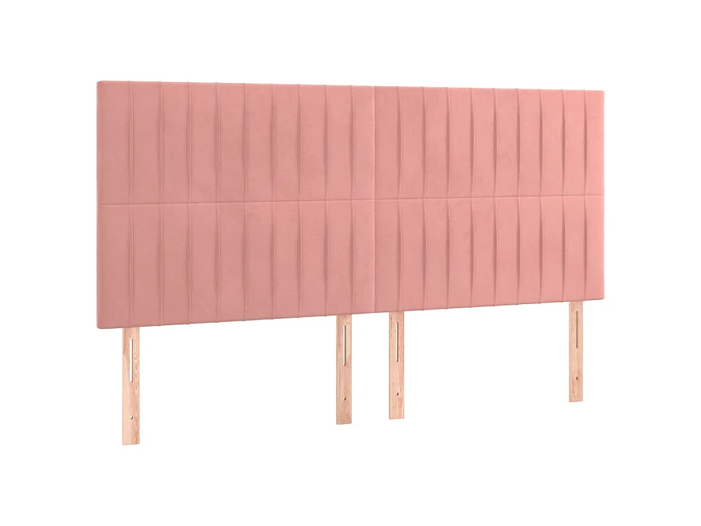 Testiera a LED Rosa 160x5x118/128 cm in Velluto
