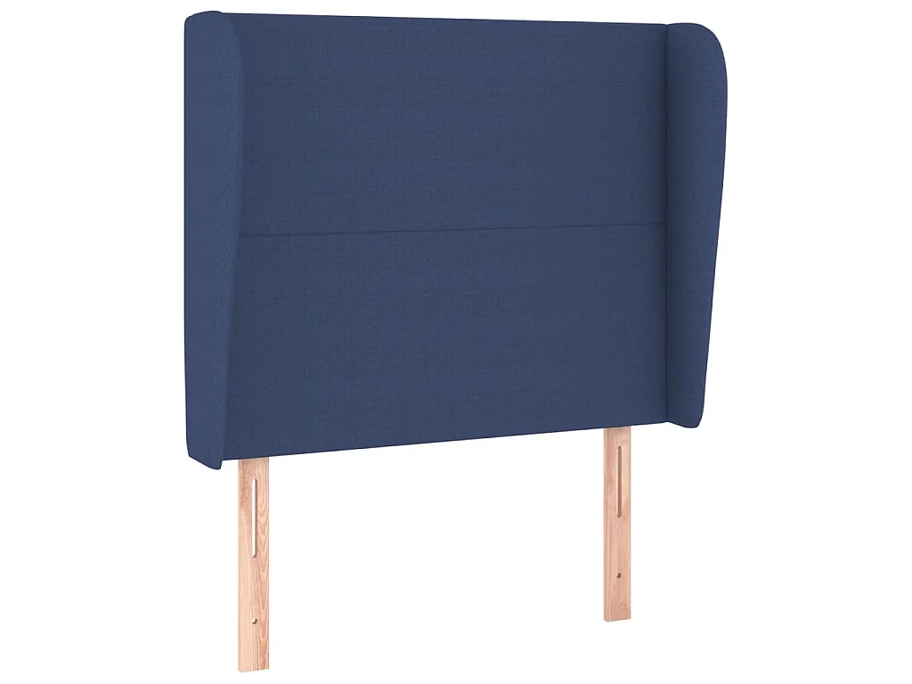 Hoofdbord met randen 93x23x118/128 cm stof blauw