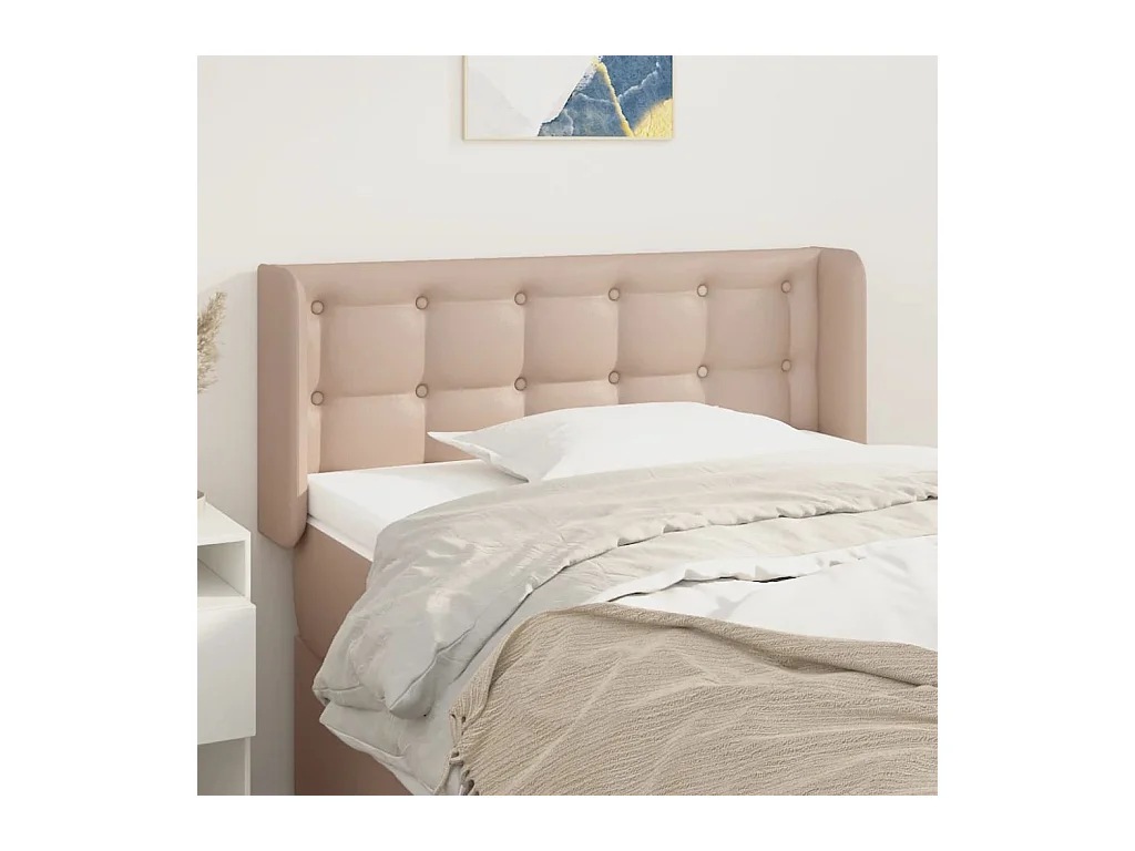 Tête de lit avec oreilles Cappuccino 83x16x78/88 cm Similicuir