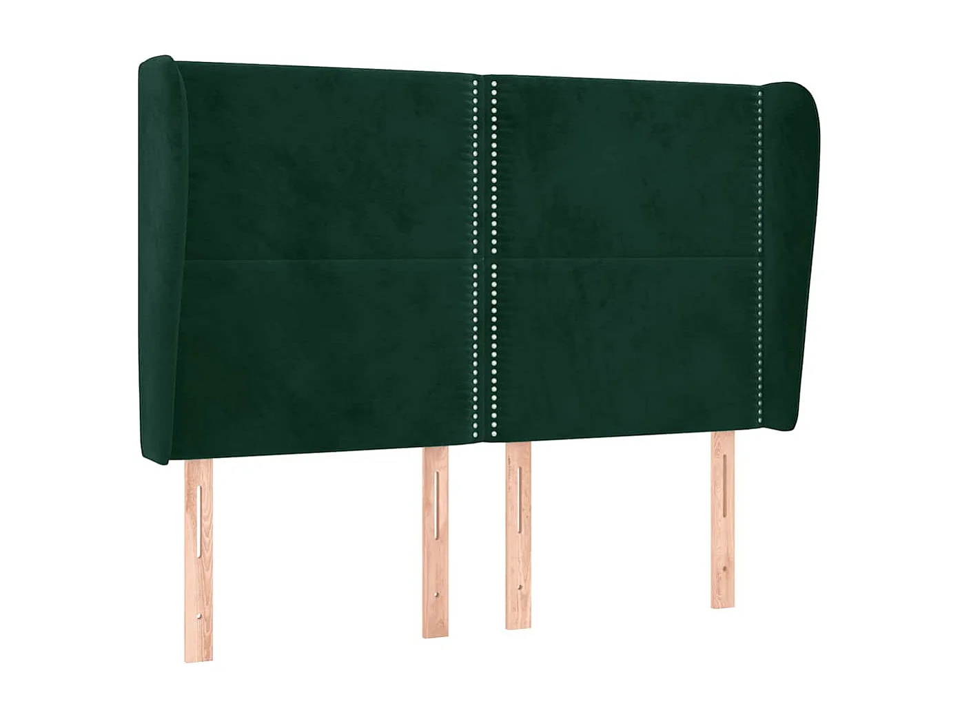 Tête de lit avec oreilles Vert foncé 147x23x118/128 cm Velours