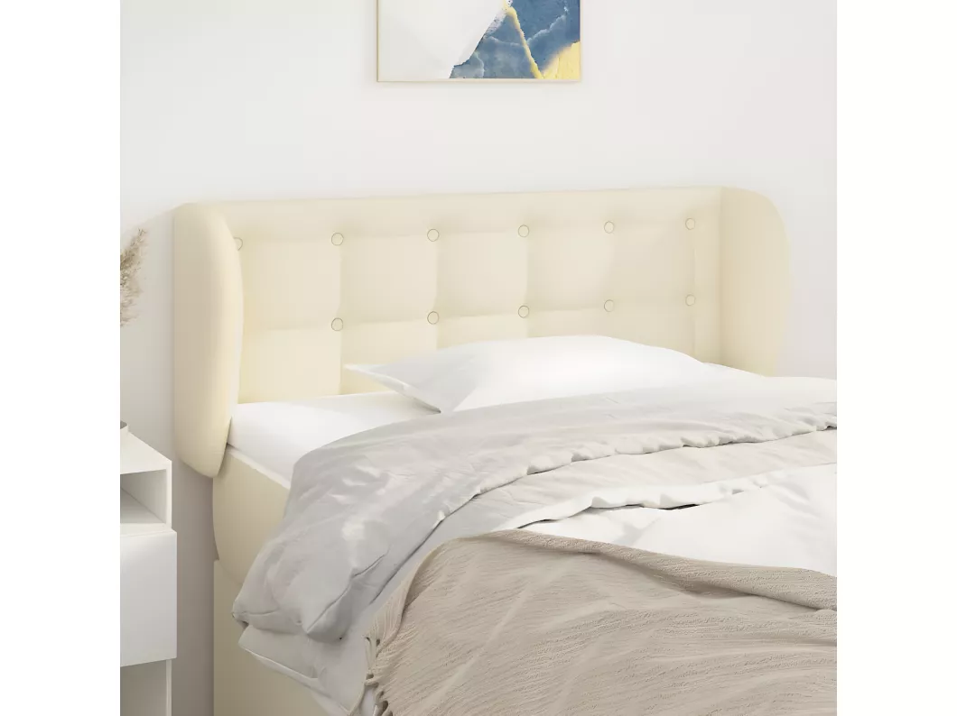 Kauf Unique Kopfteil mit Ohren Creme 103x23x78/88 cm Kunstleder