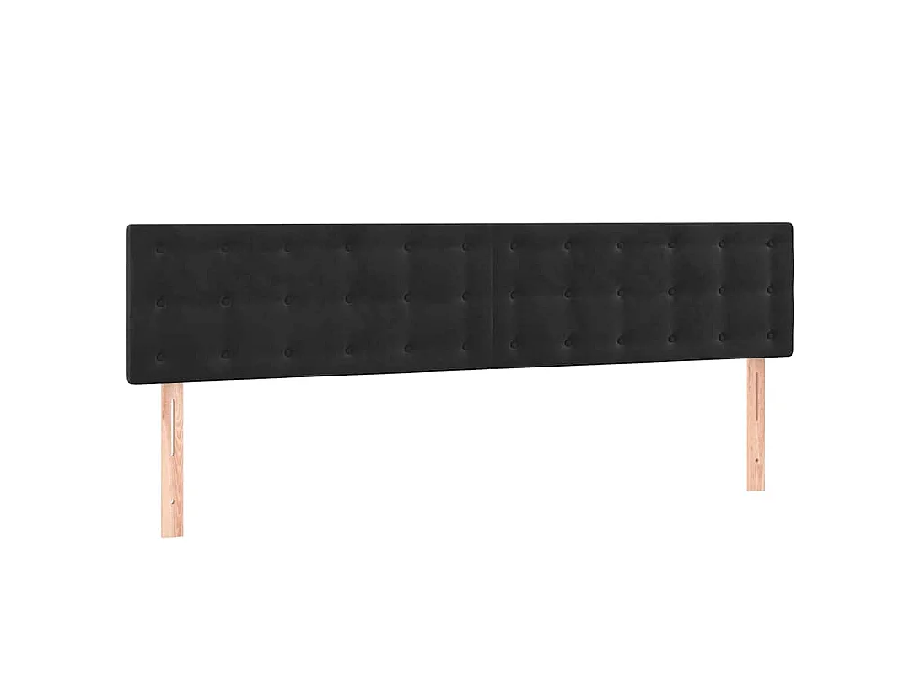 Cabecero con LED de terciopelo negro 160x5x78/88 cm