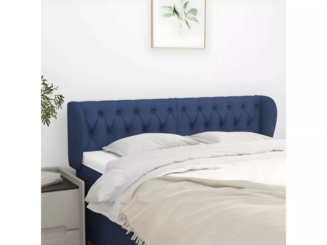 Kauf Unique Kopfteil mit Ohren Blau 147x23x78/88 cm Stoff