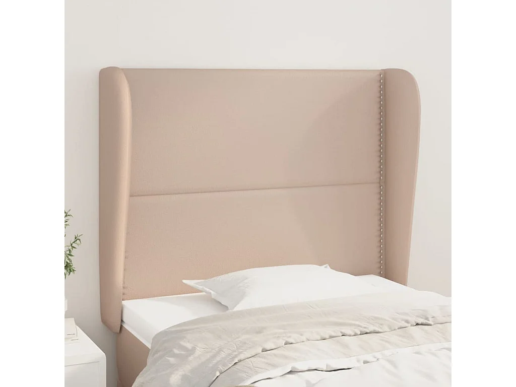 Tête de lit avec oreilles Cappuccino 93x23x118/128cm Similicuir