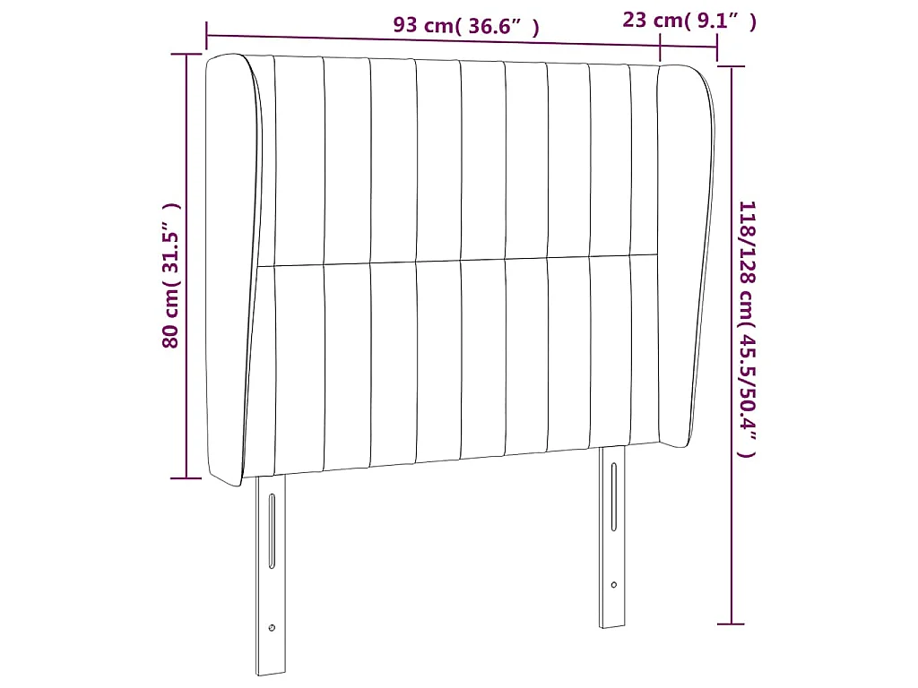Kopfteil mit Ohren Blau 93x23x118/128 cm Stoff
