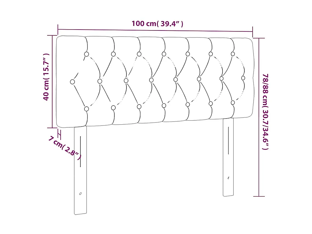 Tête de lit Vert foncé 100x7x78/88 cm Velours