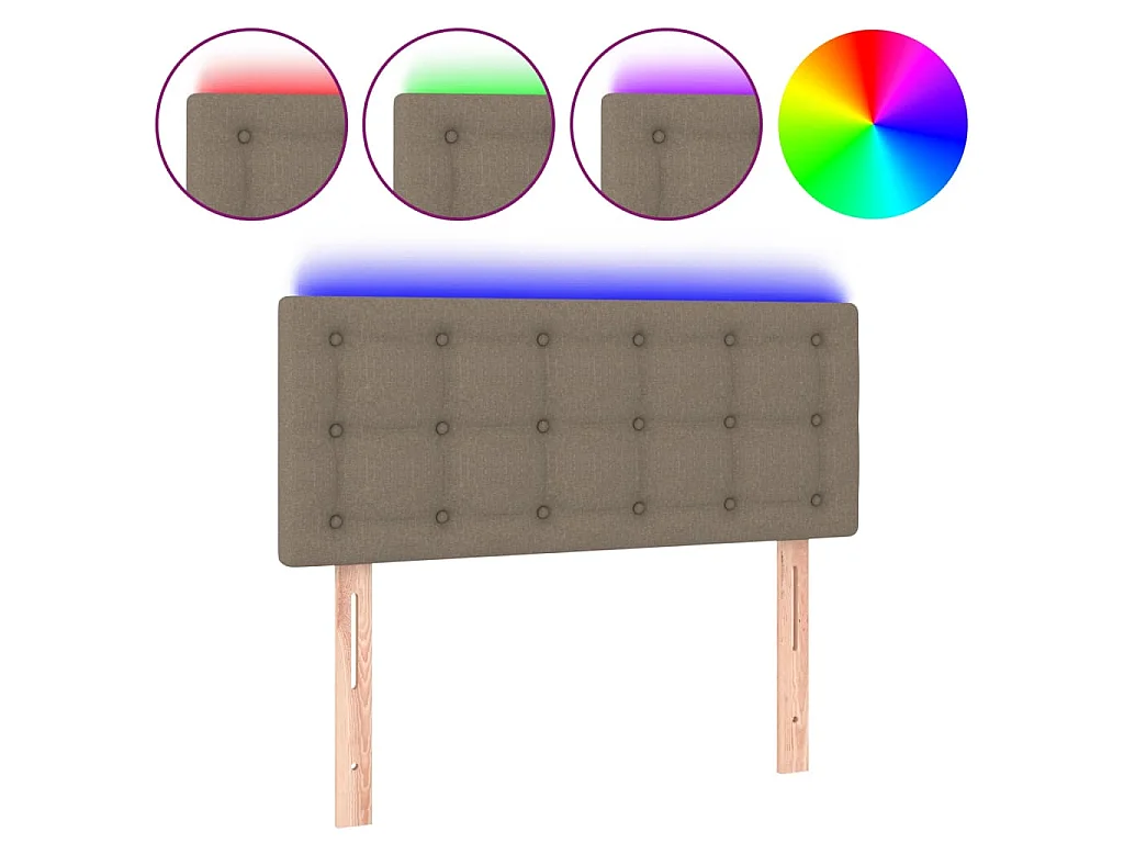Hoofdbord LED 80x5x78/88 cm stof taupe