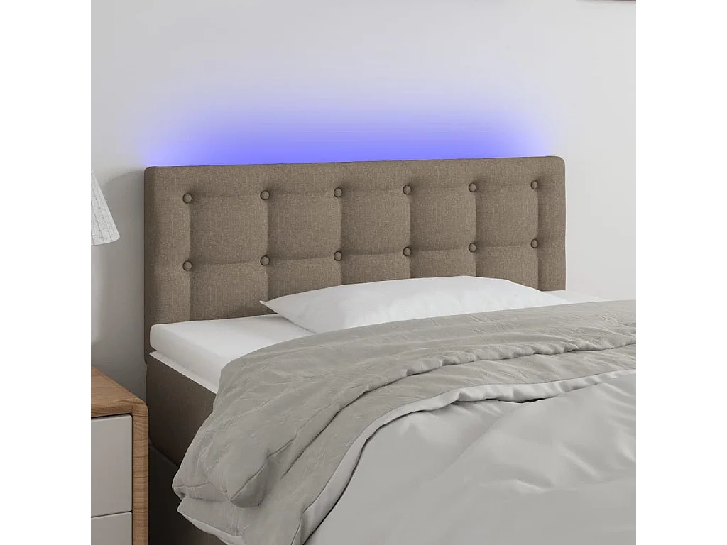 Hoofdbord LED 80x5x78/88 cm stof taupe