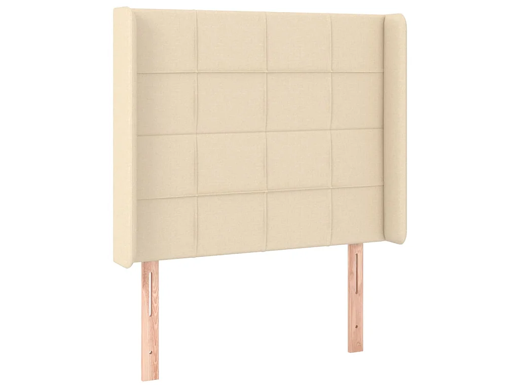 Tête de lit avec oreilles Crème 83x16x118/128 cm Tissu