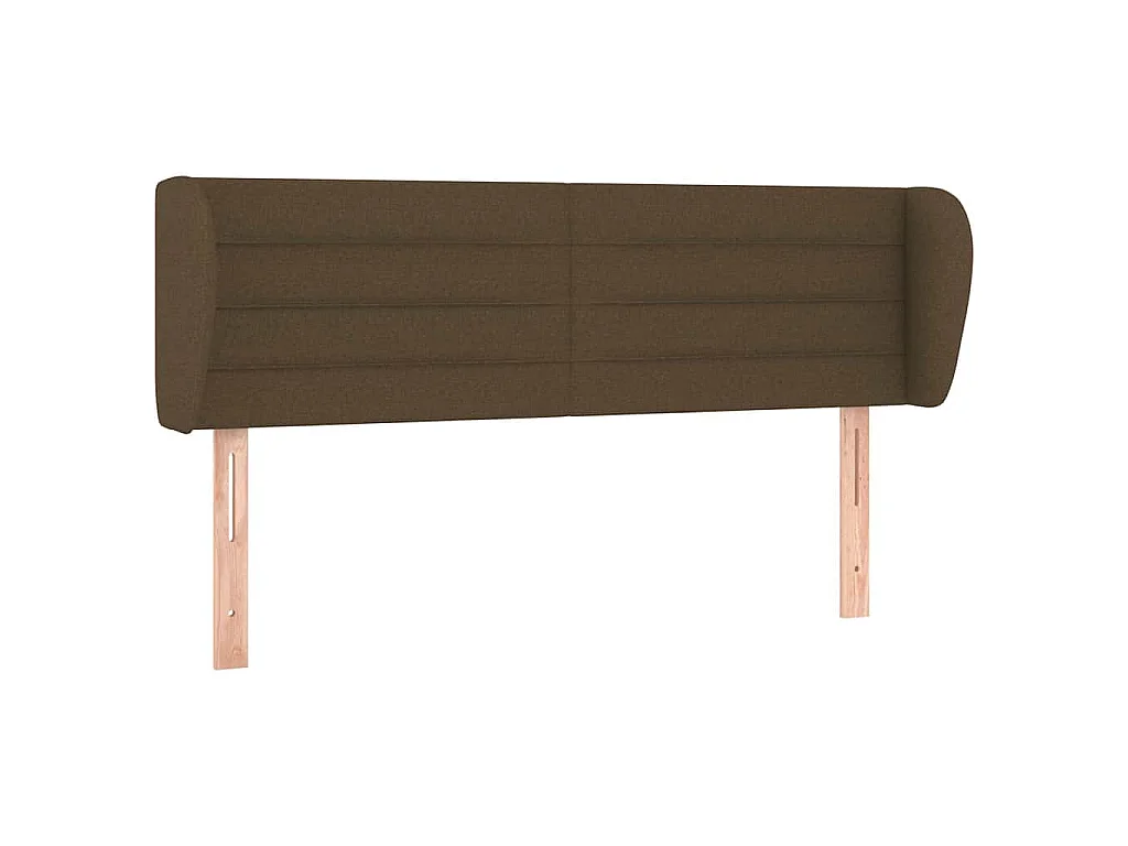 Hoofdbord met randen 147x23x78/88 cm stof donkerbruin