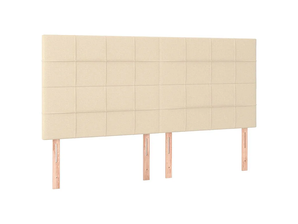 Tête de lit Crème 200x5x118/128 cm Tissu