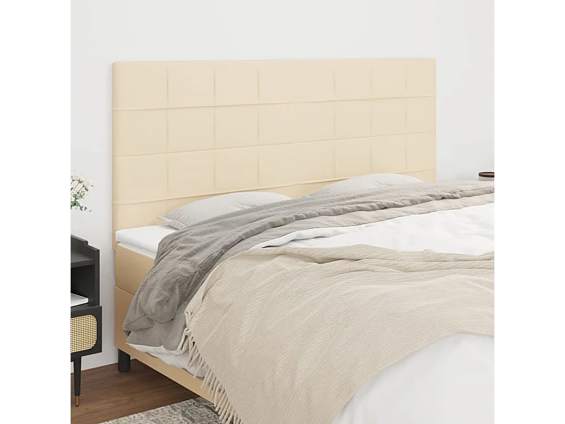 Cabeceira Creme 200x5x118/128 cm Tecido