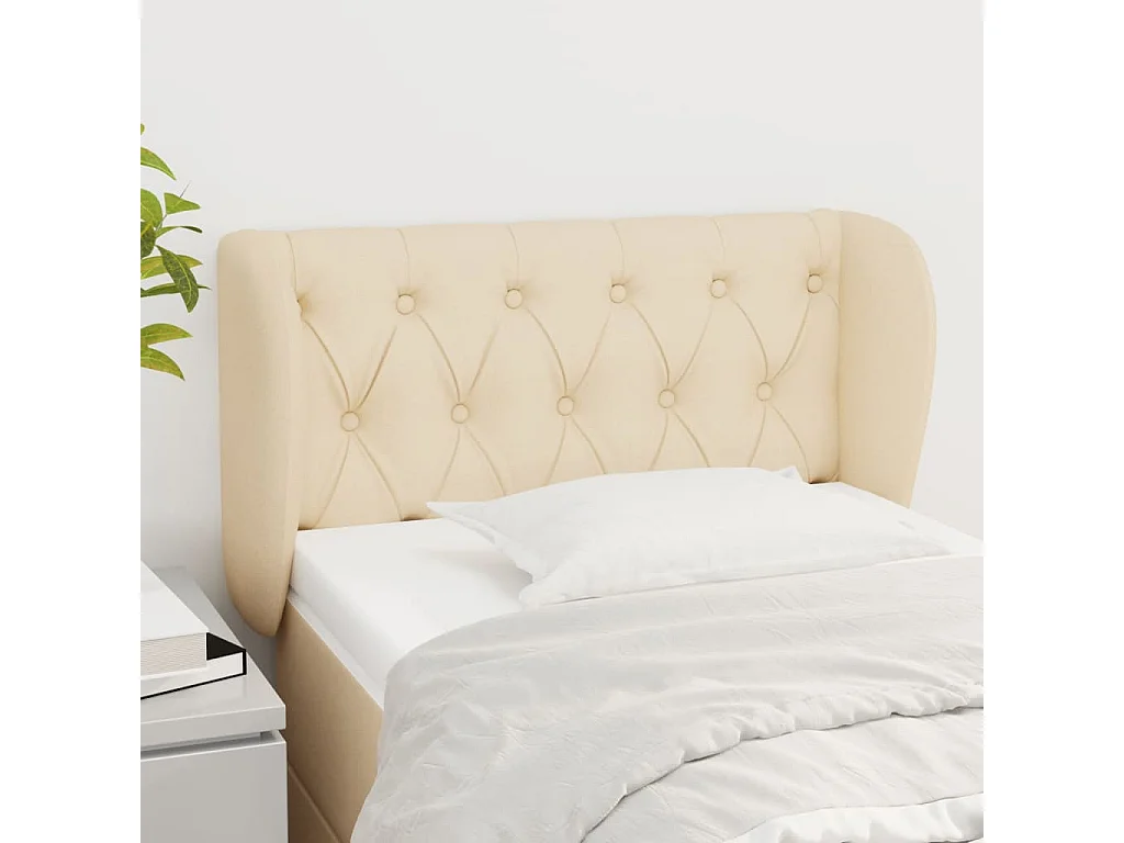 Tête de lit avec oreilles Crème 83x23x78/88 cm Tissu