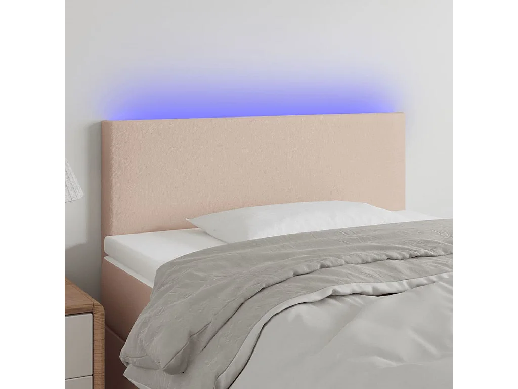 LED Kopfteil Cappuccino-Braun 90x5x78/88 cm Kunstleder