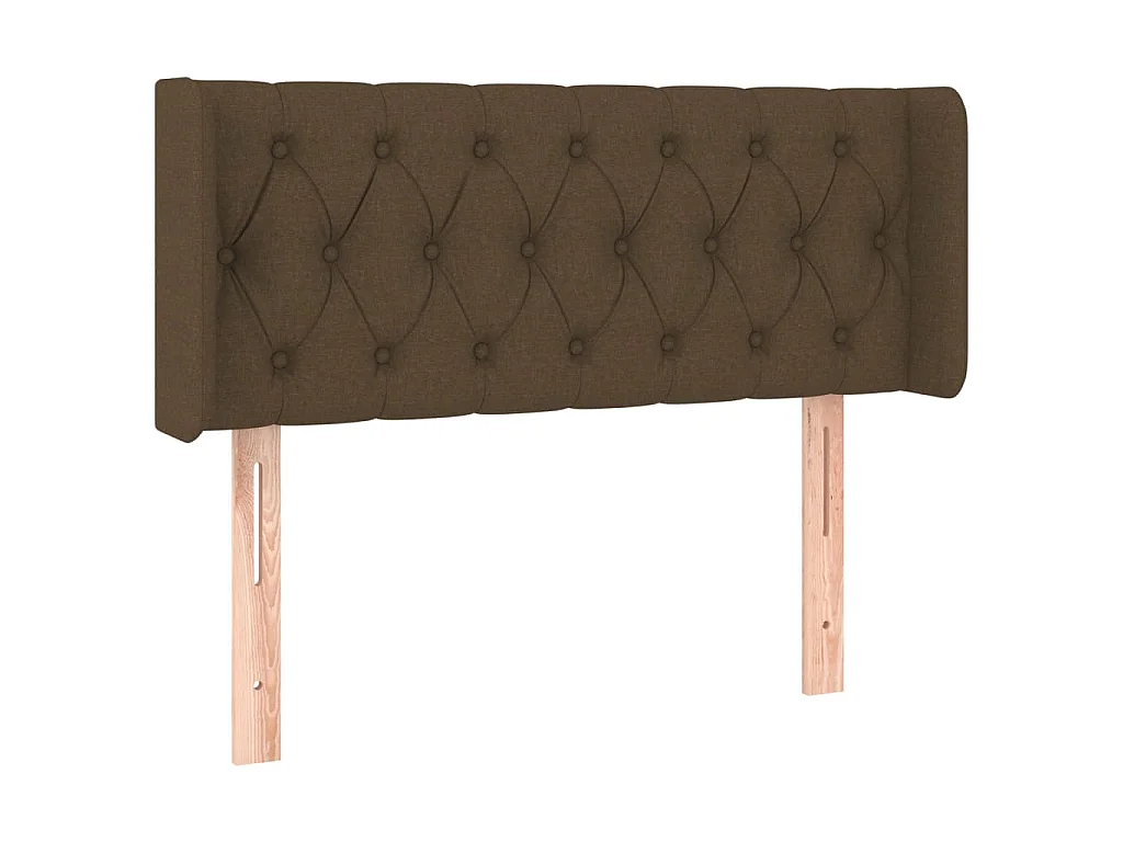 Testiera ad Orecchio Marrone Scuro 103x16x78/88 cm in Tessuto