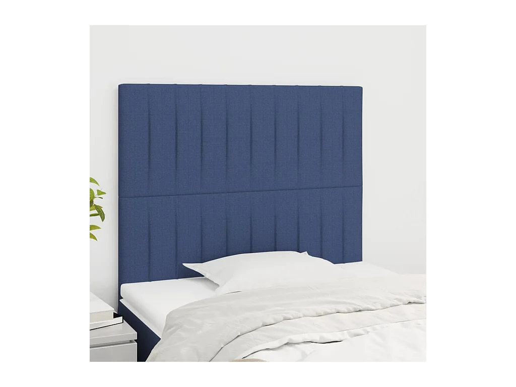 Têtes de lit 2 pcs Bleu 100x5x78/88 cm Tissu
