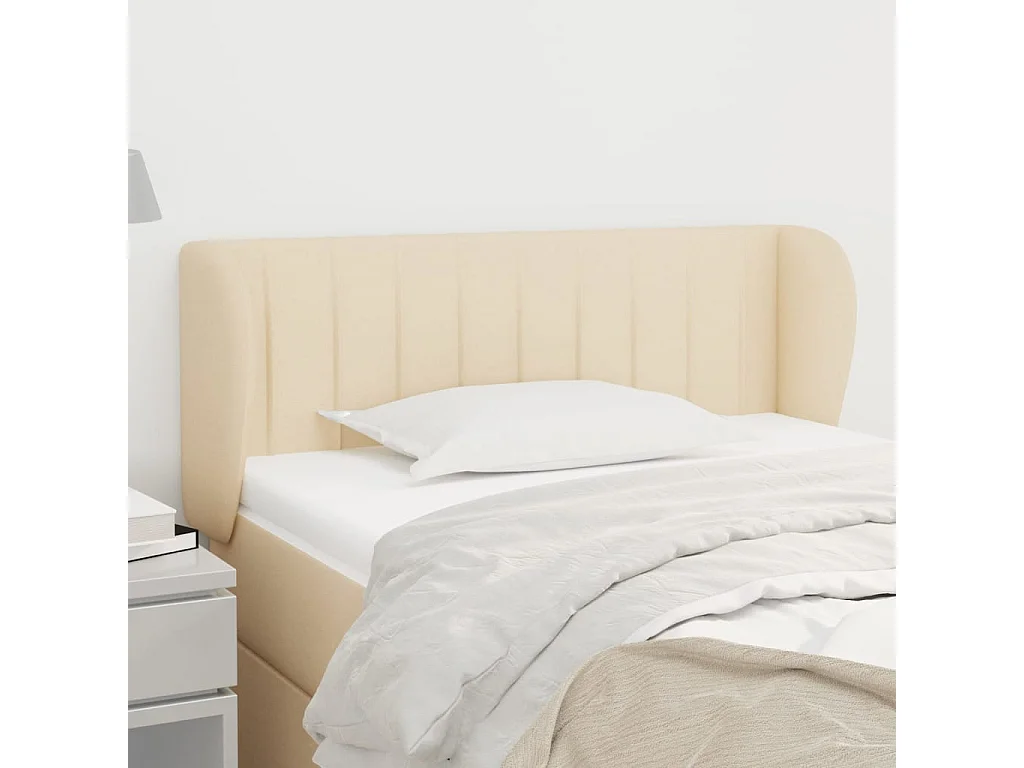 Tête de lit avec oreilles Crème 103x23x78/88 cm Tissu