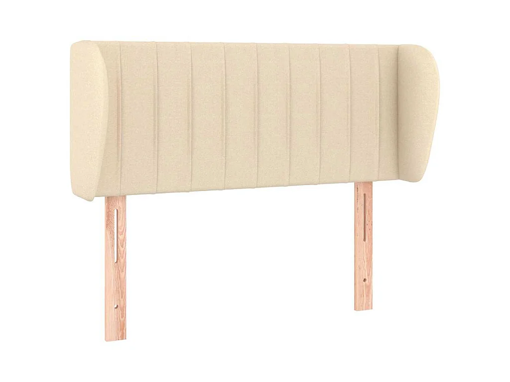 Hoofdbord met randen 103x23x78/88 cm stof crèmekleurig