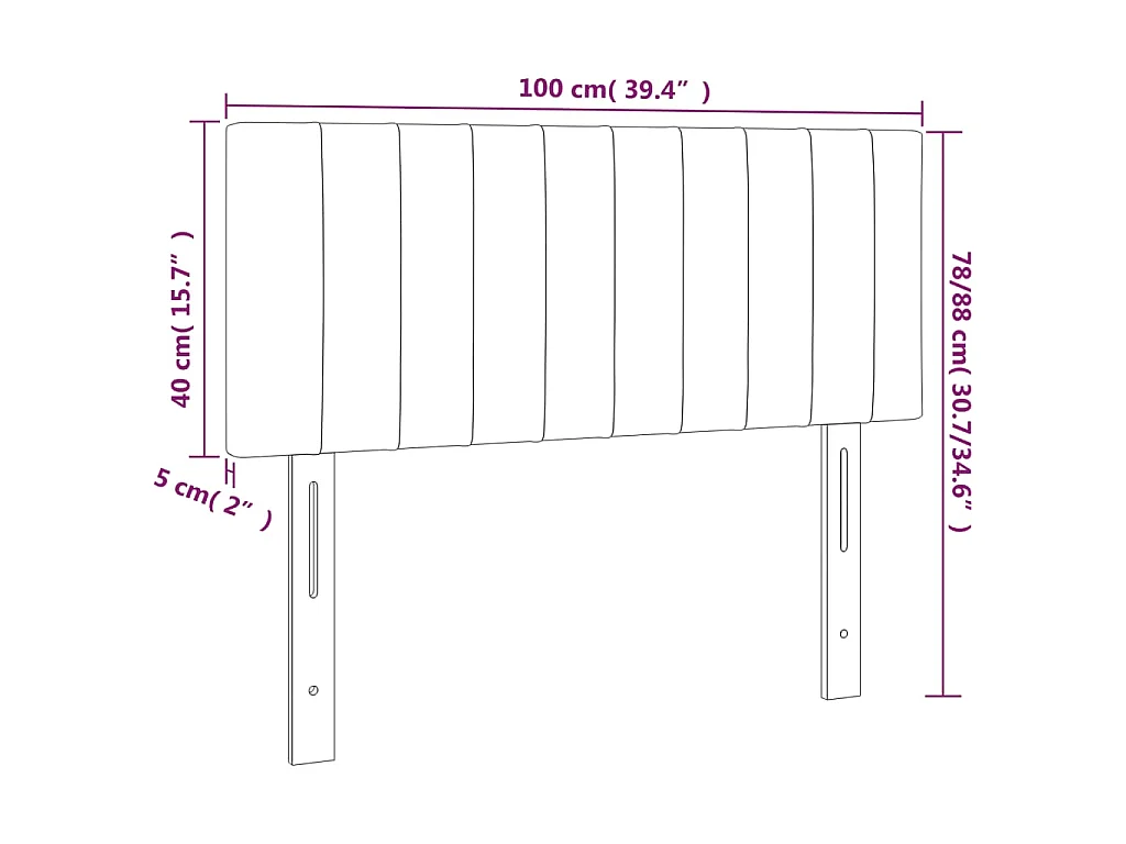 Kopfteil Taupe 100x5x78/88 cm Stoff