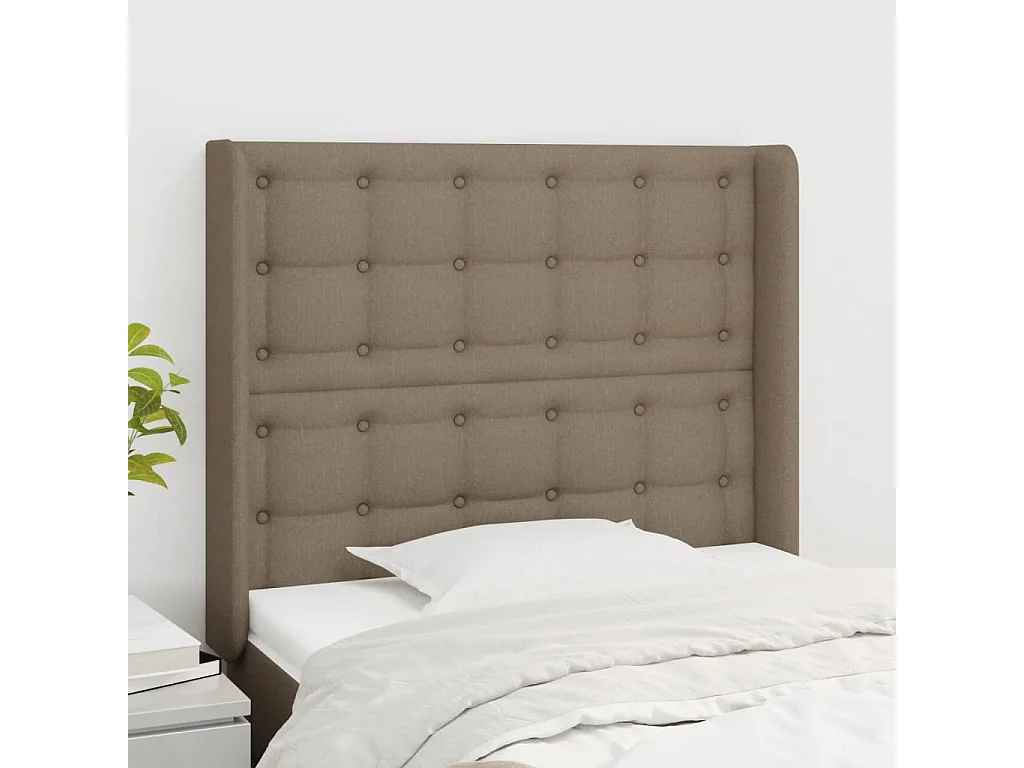 Kopfteil mit Ohren Taupe 83x16x118/128 cm Stoff