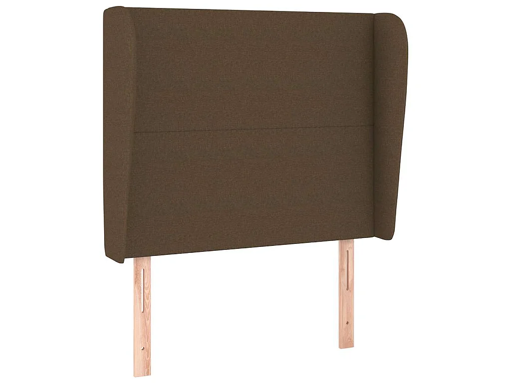 Hoofdbord met randen 83x23x118/128 cm stof donkerbruin