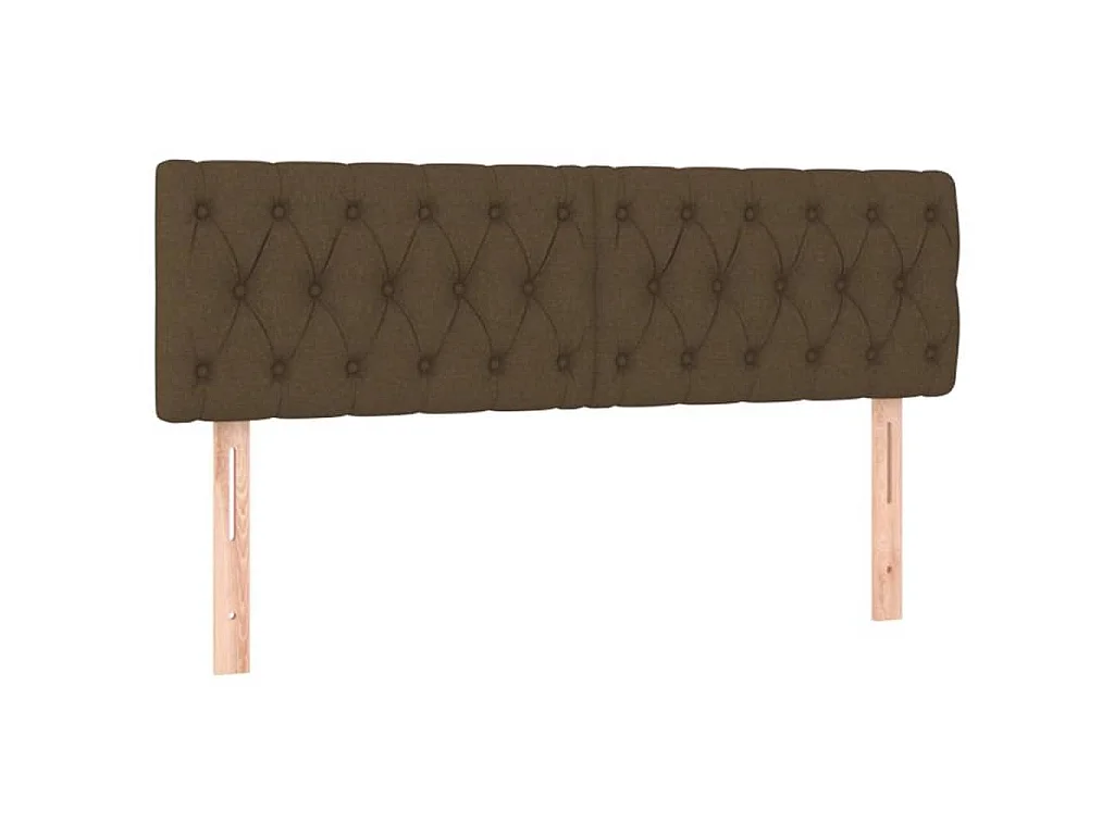 Tête de lit à LED Marron foncé 160x7x78/88 cm Tissu