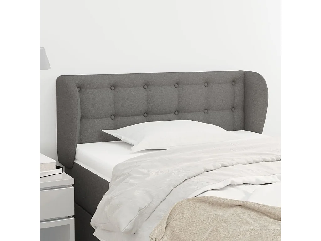 Kopfteil mit Ohren Dunkelgrau 103x23x78/88 cm Stoff