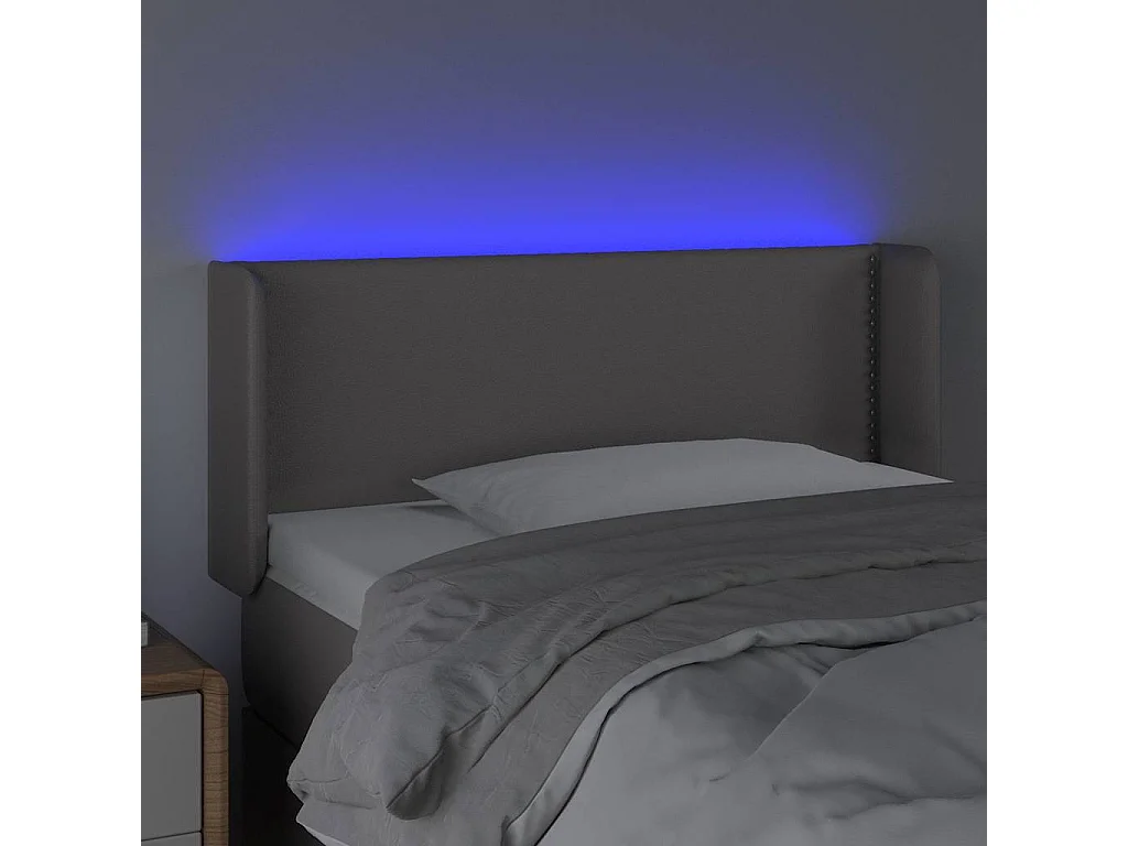 Hoofdbord LED 103x16x78/88 cm kunstleer grijs