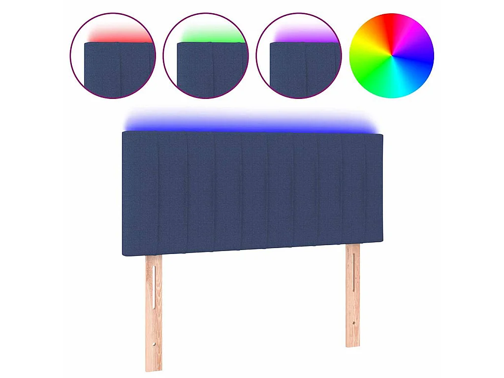 LED Kopfteil Blau 100x5x78/88 cm Stoff