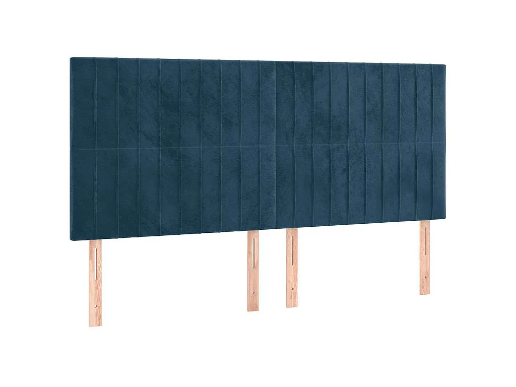 Tête de lit à LED Bleu foncé 160x5x118/128 cm Velours