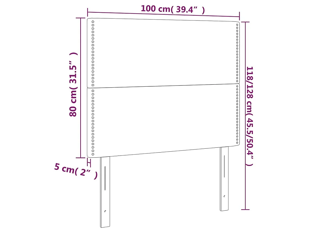 Hoofdbord donkerbruin 100x5x118/128 cm Stof