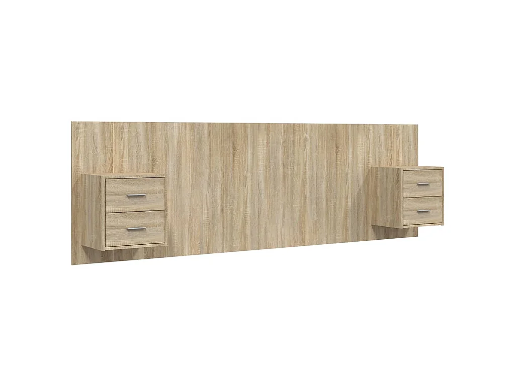 Hoofdbord met kastjes bewerkt hout sonoma eikenkleurig