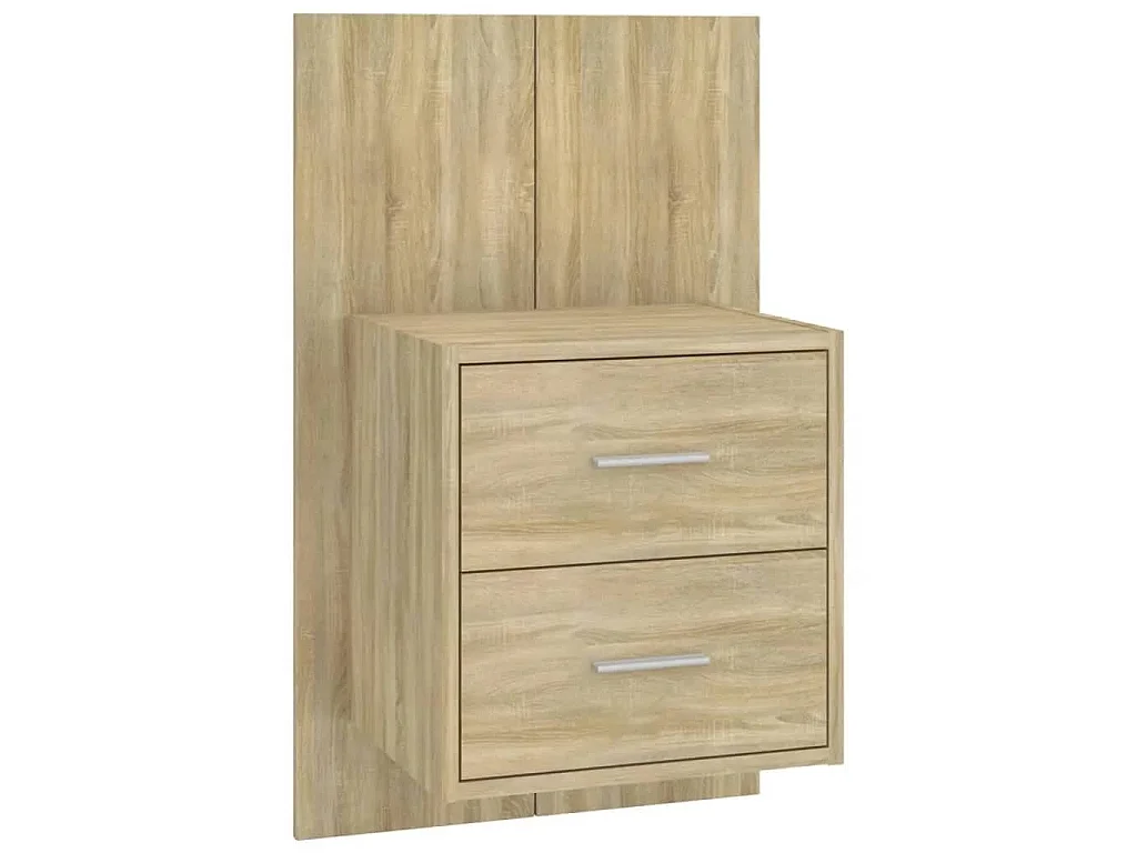 Hoofdbord met kastjes bewerkt hout sonoma eikenkleurig